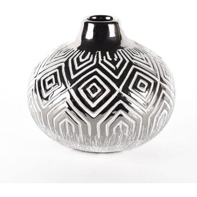 Inny producent WAZON ceramiczny z geometrycznym wzorem okrągły nowoczesny 15 cm Inny producent WAZON ceramiczny z geometrycznym wzorem okrągły nowoczesny 15 cm