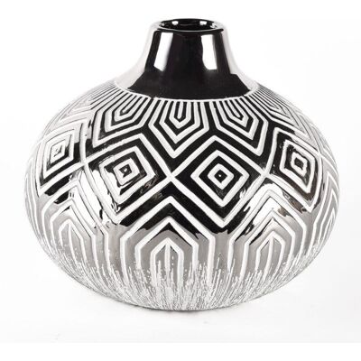 Inny producent Wazon Ceramiczny Z Geometrycznym Wzorem Okrągły Nowoczesny 20 Cm Inny producent Wazon Ceramiczny Z Geometrycznym Wzorem Okrągły Nowoczesny 20 Cm