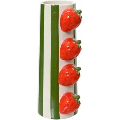 Inny producent Wazon ceramiczny z motywem truskawek 20,7cm Inny producent Wazon ceramiczny z motywem truskawek 20,7cm