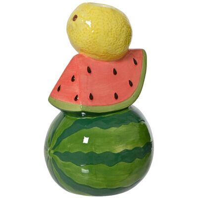 Kaemingk Wazon dekoracyjny porcelanowy dolomit wysokość 21cm arbuz cytryna Kaemingk Wazon dekoracyjny porcelanowy dolomit wysokość 21cm arbuz cytryna