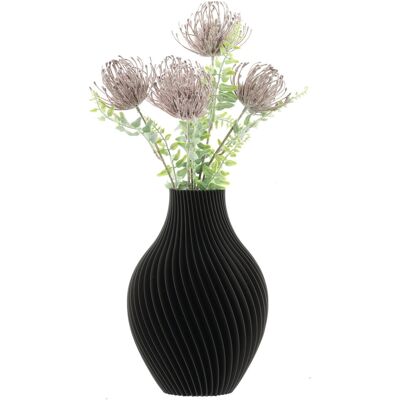 Botle Wazon Flakon Na Kwiaty Sztuczne 3D Czarny Wysoki 25Cm Dekoracyjny Tworzywo Botle Wazon Flakon Na Kwiaty Sztuczne 3D Czarny Wysoki 25Cm Dekoracyjny Tworzywo