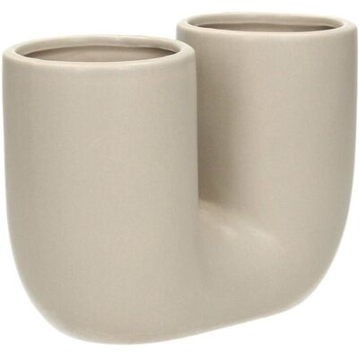 Dekoria Wazon Minestra 12cm beige, 17,5 x 8 x 12 cm Dekoria Wazon Minestra 12cm beige, 17,5 x 8 x 12 cm