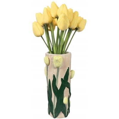 inna (Inny) WAZON NA BUKIET KWIATÓW 28cm TULIPANY cylinder ceramiczny wiosenny duży inna (Inny) WAZON NA BUKIET KWIATÓW 28cm TULIPANY cylinder ceramiczny wiosenny duży