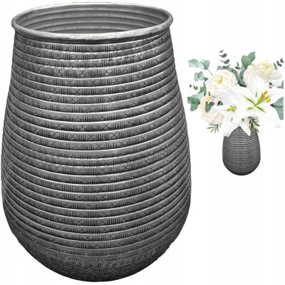 Skandi.pl WAZON NA BUKIET KWIATY METALOWY SREBRNY 31cm loftowy do domu na parapet Skandi.pl WAZON NA BUKIET KWIATY METALOWY SREBRNY 31cm loftowy do domu na parapet