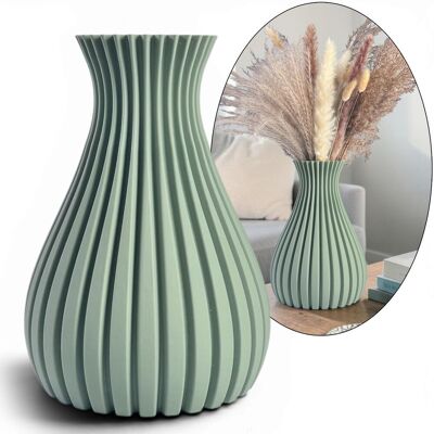 KAJAWIS Wazon na Kwiaty Zielony reseda Boho 25 cm – Nietłukący, Nowoczesna Dekoracja KAJAWIS Wazon na Kwiaty Zielony reseda Boho 25 cm – Nietłukący, Nowoczesna Dekoracja