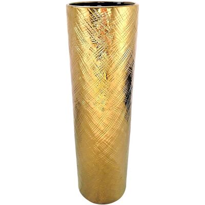 Inny producent Wazon Podłogowy Duży Ceramiczny Flakon na Kwiaty Gałązki Złoty 45 cm Inny producent Wazon Podłogowy Duży Ceramiczny Flakon na Kwiaty Gałązki Złoty 45 cm