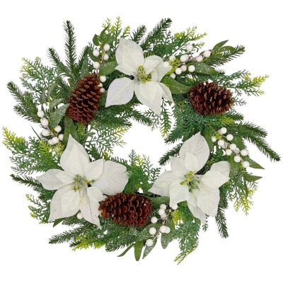 Inny producent Wieniec świąteczny na drzwi duży wianek na cmentarz grób girlanda świąteczna 60 cm Inny producent Wieniec świąteczny na drzwi duży wianek na cmentarz grób girlanda świąteczna 60 cm