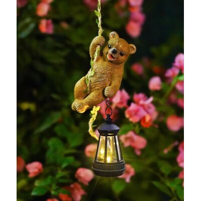 Inny producent Wisząca Figurka Ogrodowa Niedźwiedź z Latarnią Solarną Dekoracyjna Brązowa Inny producent Wisząca Figurka Ogrodowa Niedźwiedź z Latarnią Solarną Dekoracyjna Brązowa