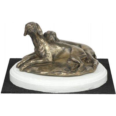 ART Wyżeł weimarski, Weimaraner - statuetka psa, figurka na białej podstawie, t ART Wyżeł weimarski, Weimaraner - statuetka psa, figurka na białej podstawie, t