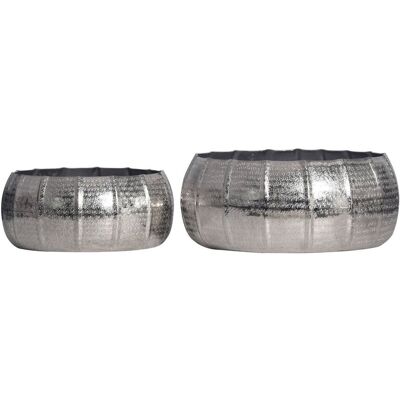 FineBuy Zestaw 2 Doniczek Metalowych Aluminiowe Donice Okrągłe Do Wnętrz Kwiaty FineBuy Zestaw 2 Doniczek Metalowych Aluminiowe Donice Okrągłe Do Wnętrz Kwiaty