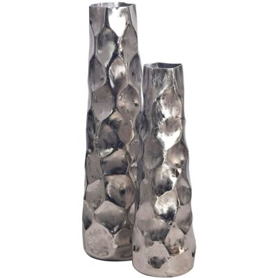 FineBuy Zestaw 2 Wazonów Aluminiowych Nowoczesny Młotkowy Wazon Kwiaty Metal FineBuy Zestaw 2 Wazonów Aluminiowych Nowoczesny Młotkowy Wazon Kwiaty Metal
