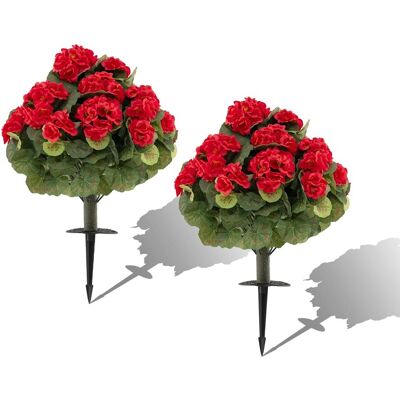 COSTWAY Zestaw Czerwona pelargonia sztuczny kwiat 2 szt COSTWAY Zestaw Czerwona pelargonia sztuczny kwiat 2 szt