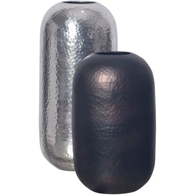 FineBuy Zestaw 2 Wazonów z Aluminium z Tłoczonym Wykończeniem - Nowoczesny Okrągły Design FineBuy Zestaw 2 Wazonów z Aluminium z Tłoczonym Wykończeniem - Nowoczesny Okrągły Design