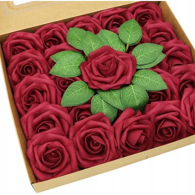 Inny producent 25 X Róże Piankowe Sztuczne Czerwone Ozdoby Kwiaty Kwiat Walentynki 22,5cm Inny producent 25 X Róże Piankowe Sztuczne Czerwone Ozdoby Kwiaty Kwiat Walentynki 22,5cm