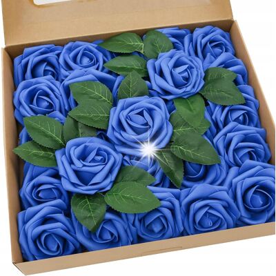 Inny producent 25x RÓŻE PIANKOWE SZTUCZNE NIEBIESKIE OZDOBY KWIATY KWIAT WALENTYNKI 22,5cm Inny producent 25x RÓŻE PIANKOWE SZTUCZNE NIEBIESKIE OZDOBY KWIATY KWIAT WALENTYNKI 22,5cm