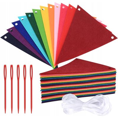 Inny producent 60x Kolorowe Filcowe Flagi Łańcuch Do Ozdoby Trójkątny Baner Girlanda Diy Inny producent 60x Kolorowe Filcowe Flagi Łańcuch Do Ozdoby Trójkątny Baner Girlanda Diy