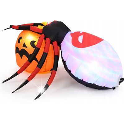 COSTWAY Dekoracja halloween Nadmuchiwany pająk z dynią COSTWAY Dekoracja halloween Nadmuchiwany pająk z dynią