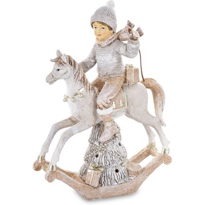 ART Figurka Dziecko Na Koniu Led Świąteczna Świecąca 26,5 Cm Boże Narodzenie ART Figurka Dziecko Na Koniu Led Świąteczna Świecąca 26,5 Cm Boże Narodzenie