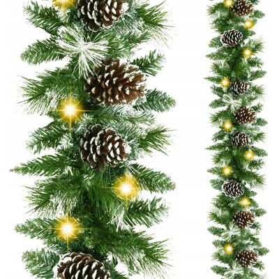 Springos GIRLANDA ŚWIĄTECZNA SZTUCZNA 2,8M DELUX GĘSTA PIĘKNA JAK ŻYWA +LAMPKI 50LED Springos GIRLANDA ŚWIĄTECZNA SZTUCZNA 2,8M DELUX GĘSTA PIĘKNA JAK ŻYWA +LAMPKI 50LED