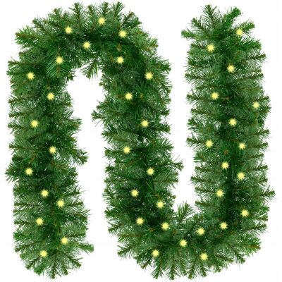Springos GIRLANDA ŚWIĄTECZNA SZTUCZNA 3M DELUX GĘSTA PIĘKNA JAK ŻYWA + LAMPKI 50LED Springos GIRLANDA ŚWIĄTECZNA SZTUCZNA 3M DELUX GĘSTA PIĘKNA JAK ŻYWA + LAMPKI 50LED