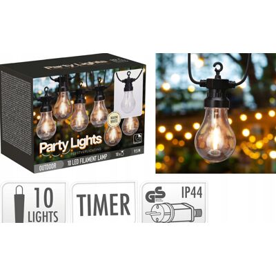 ProGarden GIRLANDA ŚWIETLNA 10LED TWORZYWO SZTUCZNE CZARNY 450X6X15 TIMER CIEPŁA BIEL ProGarden GIRLANDA ŚWIETLNA 10LED TWORZYWO SZTUCZNE CZARNY 450X6X15 TIMER CIEPŁA BIEL