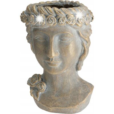 Koopman Osłona na doniczkę doniczki duża cementowa osłonka złota głowa 33cm VILDE Koopman Osłona na doniczkę doniczki duża cementowa osłonka złota głowa 33cm VILDE
