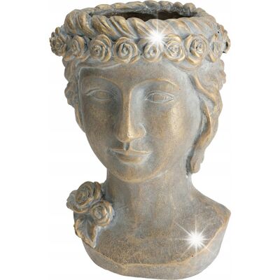 Koopman OSŁONKA NA DONICZKĘ DEKORACYJNA ZŁOTA GŁOWA TWARZ FIGURKA OZDOBNA 33 CM Koopman OSŁONKA NA DONICZKĘ DEKORACYJNA ZŁOTA GŁOWA TWARZ FIGURKA OZDOBNA 33 CM