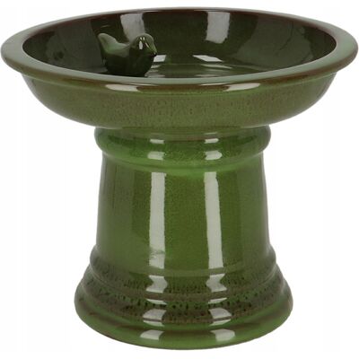 Esschert Design Poidełko ogrodowe dla ptaków z terakoty ceramiczne zielone dekoracyjne Esschert Design Poidełko ogrodowe dla ptaków z terakoty ceramiczne zielone dekoracyjne