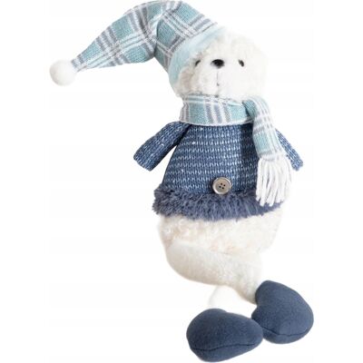Skrzat świąteczny figurka PULISE pan miś w niebieskim ubranku 52 cm HOMLA Skrzat świąteczny figurka PULISE pan miś w niebieskim ubranku 52 cm HOMLA