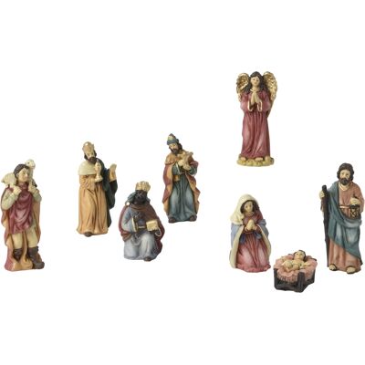 Kaemingk Zestaw Figurek Do Szopki Bożonarodzeniowej, 8 Postaci, 9 Cm, Żywica, Wielokolorowy Kaemingk Zestaw Figurek Do Szopki Bożonarodzeniowej, 8 Postaci, 9 Cm, Żywica, Wielokolorowy