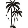 Naklejkolandia Naklejka na ścianę z palmą ptaki Palma z ptakami, 200x120 cm