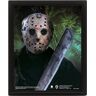 Plakat Pyramid International Freddy VS Jason w 3D, plakat soczewkowy (Jason Voorhees Design) Dekoracja ścienna piątek 13-tego 25 cm x 20 cm x 1,3 cm..