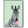 ART PLAKAT ZEBRA BUBBLE GUM MINT