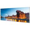 Tulup Szklany panel Gdańsk Rzeka noc stare miasto 125x50 cm