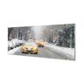 Tulup Szklany panel + klej Zima auta śnieg miasto 125x50 cm