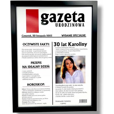 Inny producent Gazeta urodzinowa Prezent na 18 30 40 50 60 PLAKAT 30X40 RAMKA A3 S11 Inny producent Gazeta urodzinowa Prezent na 18 30 40 50 60 PLAKAT 30X40 RAMKA A3 S11