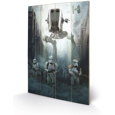 Grafika na drewnie PYRAMID INTERNATIONAL Star Wars Rogue One Stormtrooper Patrol, 40x59 cm Grafika na drewnie PYRAMID INTERNATIONAL Star Wars Rogue One Stormtrooper Patrol, 40x59 cm