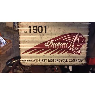 nieznany producent Indian Motocycles Wellblech 40 x 60 cm — metalowa tablica / plakat dekoracyjny w stylu retro nieznany producent Indian Motocycles Wellblech 40 x 60 cm — metalowa tablica / plakat dekoracyjny w stylu retro