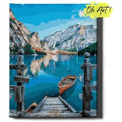 Malowanie Po Numerach 40x50 cm Łódź i góry – Obraz do Malowania po numerach Pejzaż – Oh Art! Malowanie Po Numerach 40x50 cm Łódź i góry – Obraz do Malowania po numerach Pejzaż – Oh Art!