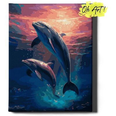 Malowanie Po Numerach 40x50cm Delfiny – Kreatywne Obrazy do Malowania po numerach z Rama Zwierzęta – Oh Art! Malowanie Po Numerach 40x50cm Delfiny – Kreatywne Obrazy do Malowania po numerach z Rama Zwierzęta – Oh Art!