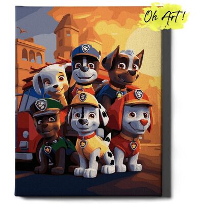 Malowanie Po Numerach 40x50cm Dla Dzieci – Obraz do Malowania po numerach Psi patrol straż pożarna – Oh Art! Malowanie Po Numerach 40x50cm Dla Dzieci – Obraz do Malowania po numerach Psi patrol straż pożarna – Oh Art!