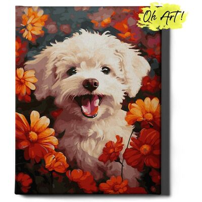 Malowanie Po Numerach 40x50cm dzieci – Obraz do Malowania po numerach Ptaki Pies w kwiatach – Oh Art! Malowanie Po Numerach 40x50cm dzieci – Obraz do Malowania po numerach Ptaki Pies w kwiatach – Oh Art!