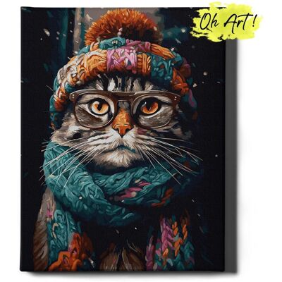 Malowanie Po Numerach 40X50Cm Kot W Czapce – Kreatywny Obraz Do Malowania Po Numerach Zwierzęta – Oh Art! Malowanie Po Numerach 40X50Cm Kot W Czapce – Kreatywny Obraz Do Malowania Po Numerach Zwierzęta – Oh Art!