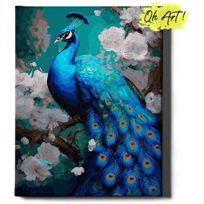 Malowanie Po Numerach 40x50cm Niebieski paw – Obraz do Malowania po numerach Zwierzęta – Oh Art! Malowanie Po Numerach 40x50cm Niebieski paw – Obraz do Malowania po numerach Zwierzęta – Oh Art!