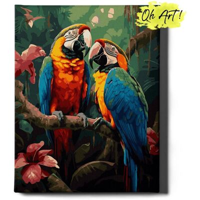 Malowanie Po Numerach 40x50cm Papugi w tropikach – Kreatywne Obrazy do Malowania po numerach z Rama Zwierzęta – Oh Art! Malowanie Po Numerach 40x50cm Papugi w tropikach – Kreatywne Obrazy do Malowania po numerach z Rama Zwierzęta – Oh Art!