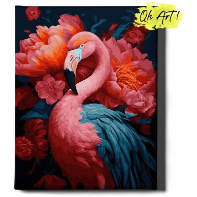 Malowanie Po Numerach 40x50cm Różowy flaming – Kreatywne Obrazy do Malowania po numerach z Rama Ptaki – Oh Art! Malowanie Po Numerach 40x50cm Różowy flaming – Kreatywne Obrazy do Malowania po numerach z Rama Ptaki – Oh Art!