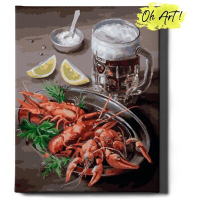 Malowanie Po Numerach 40x50cm Stół z homarami – Kreatywne Obrazy do Malowania po numerach z Rama Martwa Natura – Oh Art! Malowanie Po Numerach 40x50cm Stół z homarami – Kreatywne Obrazy do Malowania po numerach z Rama Martwa Natura – Oh Art!
