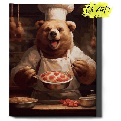 Malowanie Po Numerach 40x50cm Zwierzęta – Kreatywne Obrazy do Malowania po numerach z Rama Niedźwiedź kucharz – Oh Art! Malowanie Po Numerach 40x50cm Zwierzęta – Kreatywne Obrazy do Malowania po numerach z Rama Niedźwiedź kucharz – Oh Art!