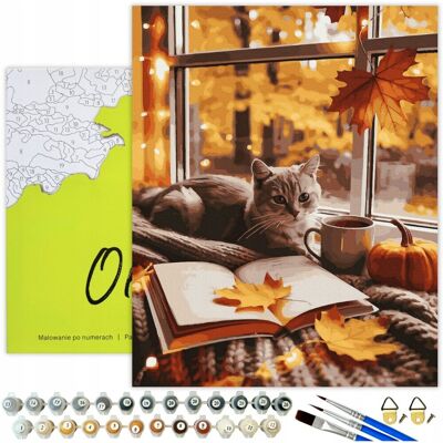 Oh Art! MALOWANIE PO NUMERACH Kot Obrazy do Malowania po numerach z Ramą 40x50 Oh Art! MALOWANIE PO NUMERACH Kot Obrazy do Malowania po numerach z Ramą 40x50