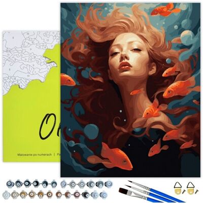 Malowanie po numerach Kreatywny Dziewczyna i rybki Obraz Malowanie Po Numerach z RAMĄ 40x50 cm Oh Art! Malowanie po numerach Kreatywny Dziewczyna i rybki Obraz Malowanie Po Numerach z RAMĄ 40x50 cm Oh Art!